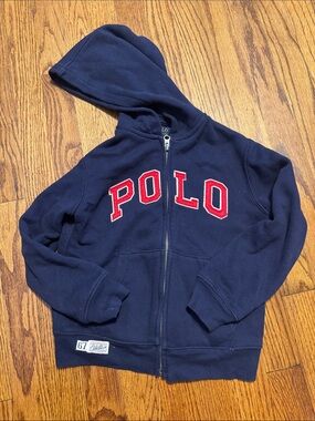 Polo by Ralph Lauren Navy Hoodie with Red POLO Applique